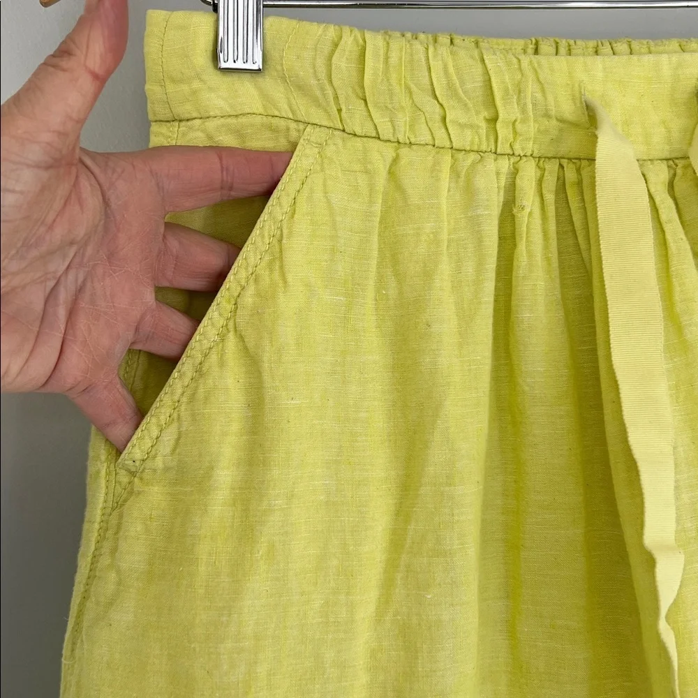 J. Crew Preppy Light Yellow Retro Linen Skirt Sz 4